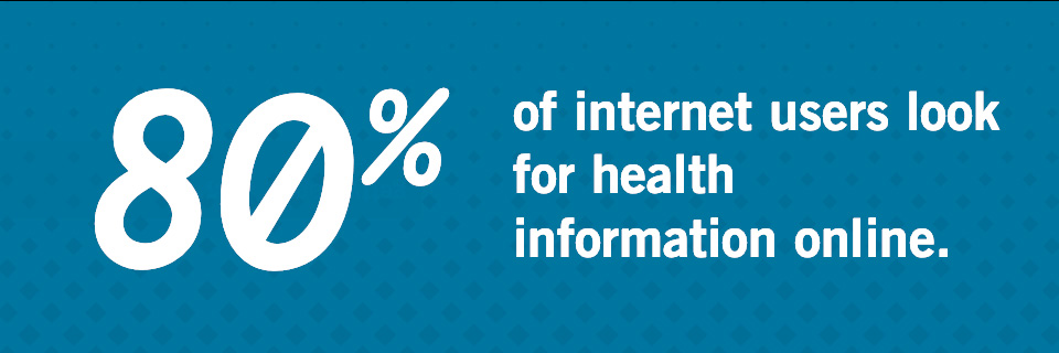 Image Text Transcript - "80% of internet users look for health information online".