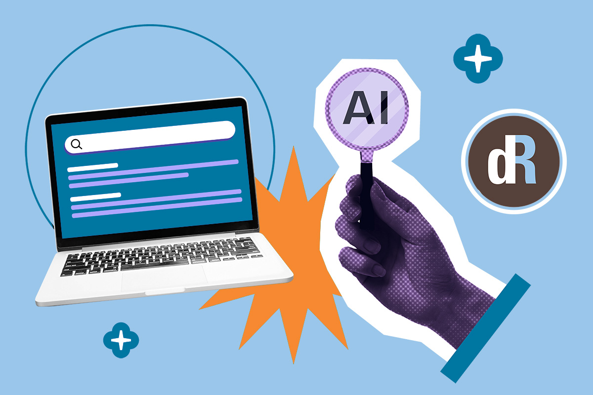 Graphic illustration of AI search